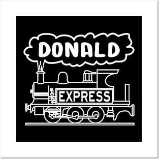 Donald Boys Name Steam Train Locomotive For Donald Posters and Art